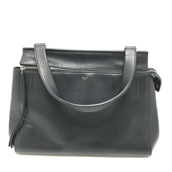 CELINE Edge Bag, One-Shoulder Leather Shoulder Women's, Black - Picture 1 of 10